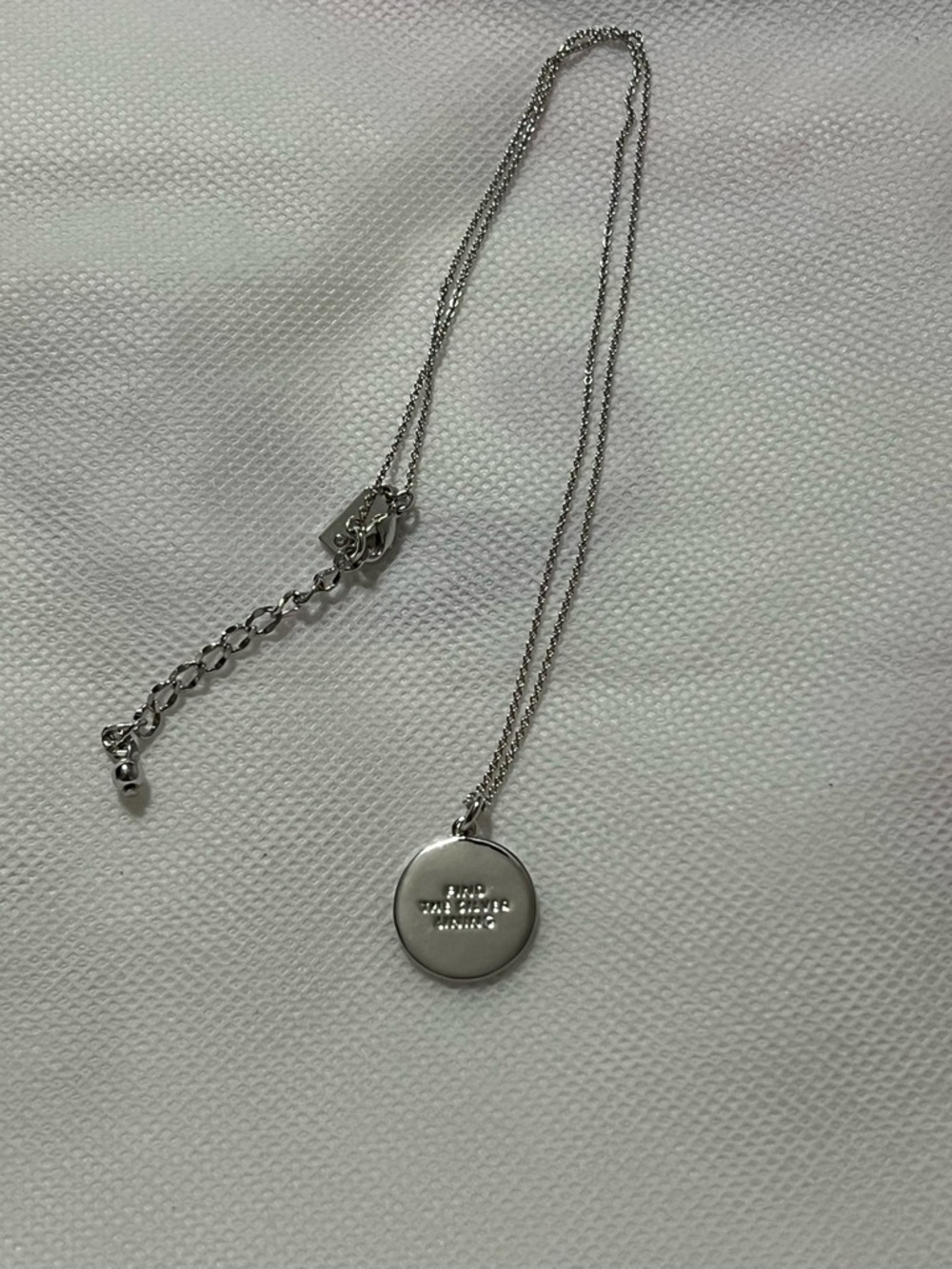 kate spade Silver-Tone Logo Tag Necklace with Spade Charm - Picture 2 of 7